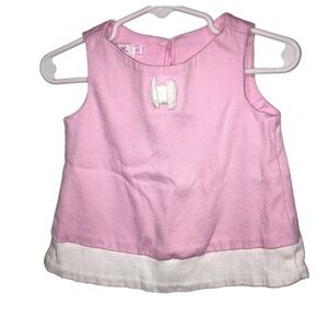 Kid's Jupon Pink & White Shift Dress with Bow